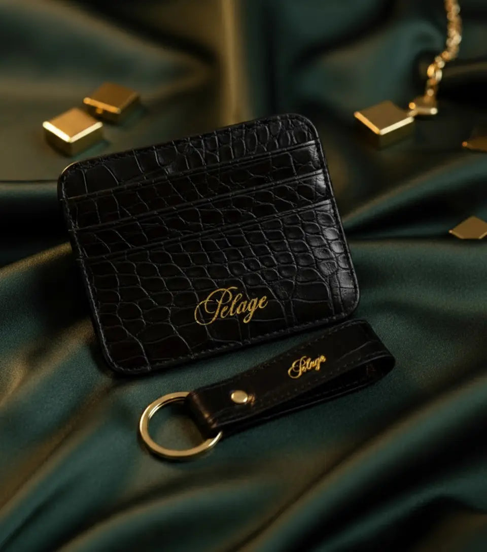 Croc Noir Cardholder Pelage